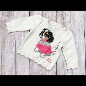 NWT Ralph Lauren Knit Sweater w/Spaniel Puppy - 9m